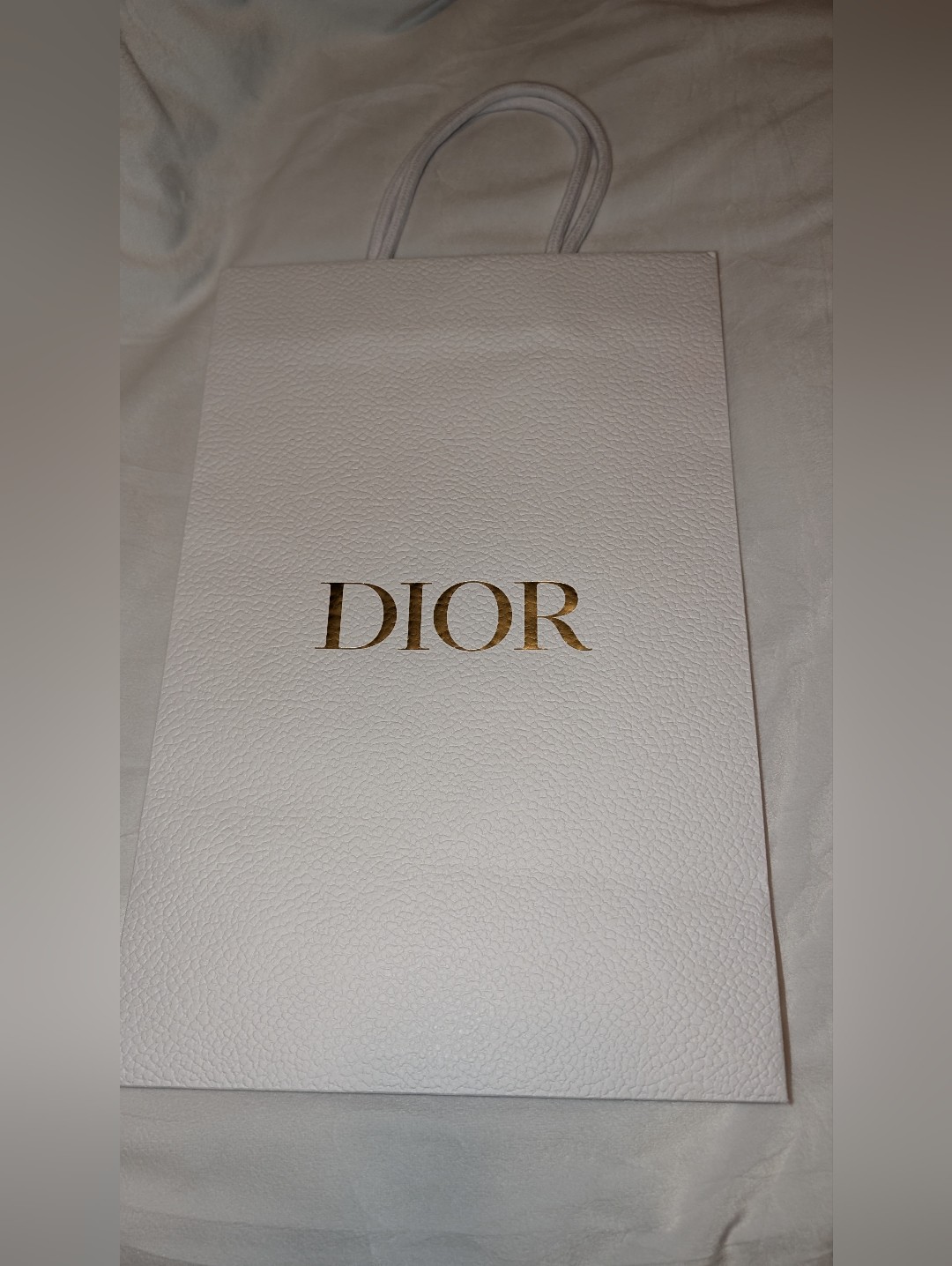 Dior White Gift Bag With Gold Logo
